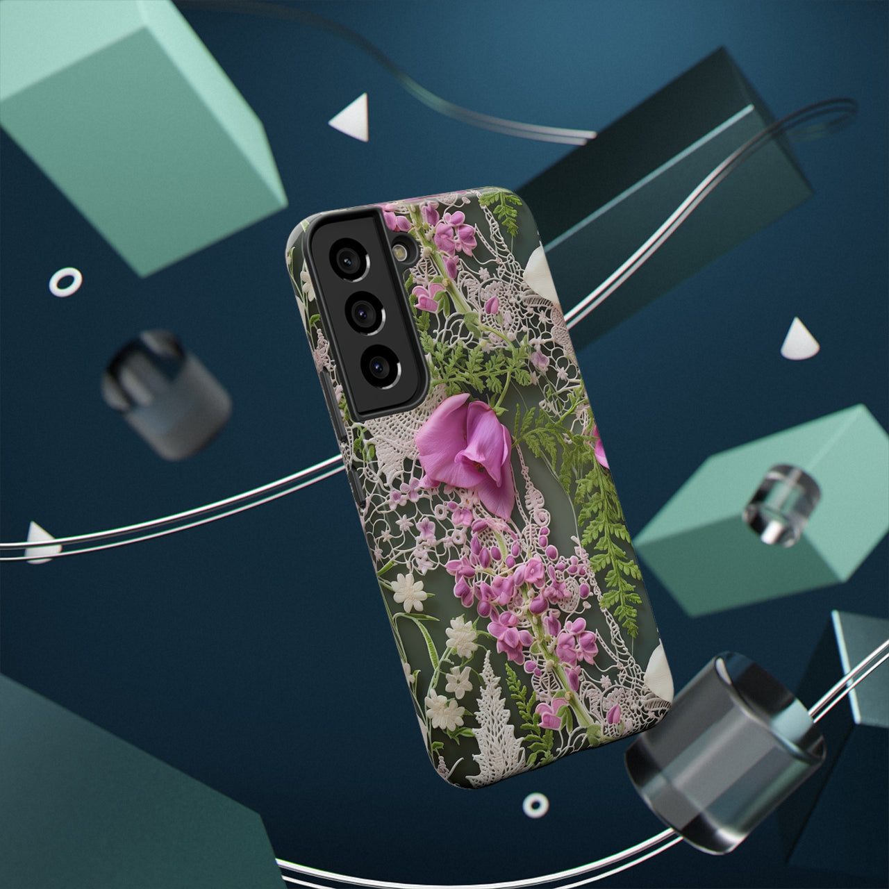 Woodland Whispers Impact-Resistant Case for Samsung Galaxy S22, Samsung Galaxy S22 Plus, and Samsung Galaxy S22 Ultra. Supports Wireless Charging.