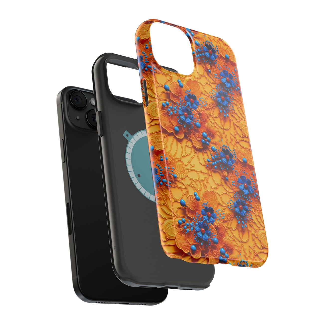 Royal Ryukyu Blossoms - MagSafe Tough Case for iPhone 15, iPhone 15 Pro, iPhone 15 Plus, & iPhone 15 Pro Max