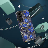 Thumbnail for Cerulean Elegance Impact-Resistant Case for Samsung Galaxy S22, Samsung Galaxy S22 Plus, and Samsung Galaxy S22 Ultra. Supports Wireless Charging.