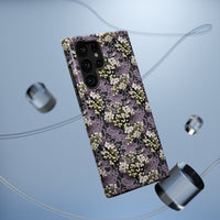 Thumbnail for White Flowers on a Purple Bed - Impact-Resistant Case for Samsung Galaxy S22, Samsung Galaxy S22 Plus, and Samsung Galaxy S22 Ultra. Supports Wireless Charging.