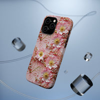 Thumbnail for Gold-Kissed Flowers on Pink Lace - MagSafe Tough Case for iPhone 14, iPhone 14 Pro, iPhone 14 Plus, and iPhone 14 Pro Max