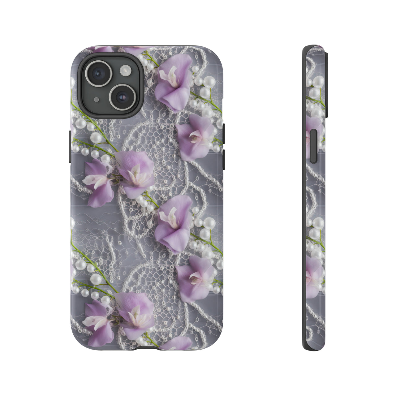 Purple Sweet Pea Tough Case for iPhone 15, iPhone 15 Pro, iPhone 15 Plus, and iPhone 15 Pro Max