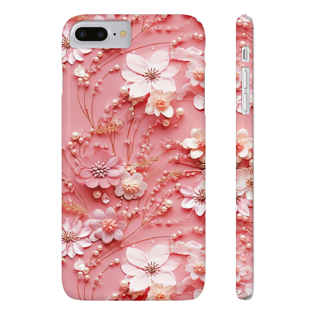 Floral Champagne Toast - Slim Phone Cases for iPhone 8 and iPhone 8 Plus (Also fits iPhone 7 and 7 Plus)