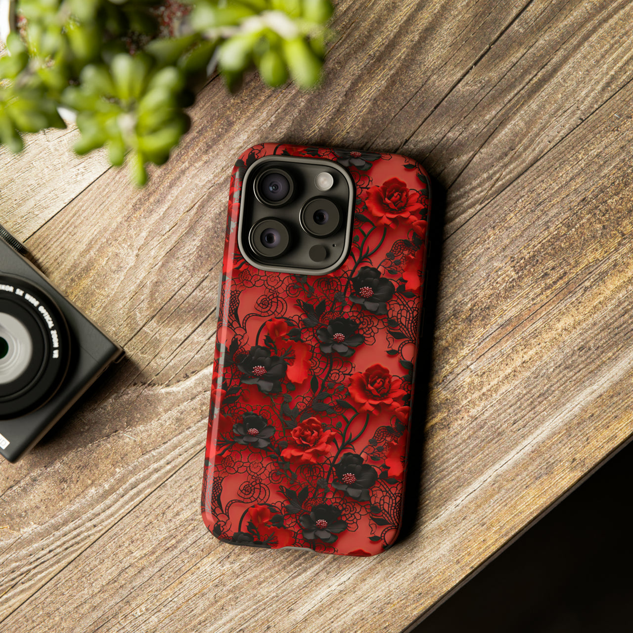 Gothic Rose Tough Case for iPhone 15, iPhone 15 Pro, iPhone 15 Plus, and iPhone 15 Pro Max