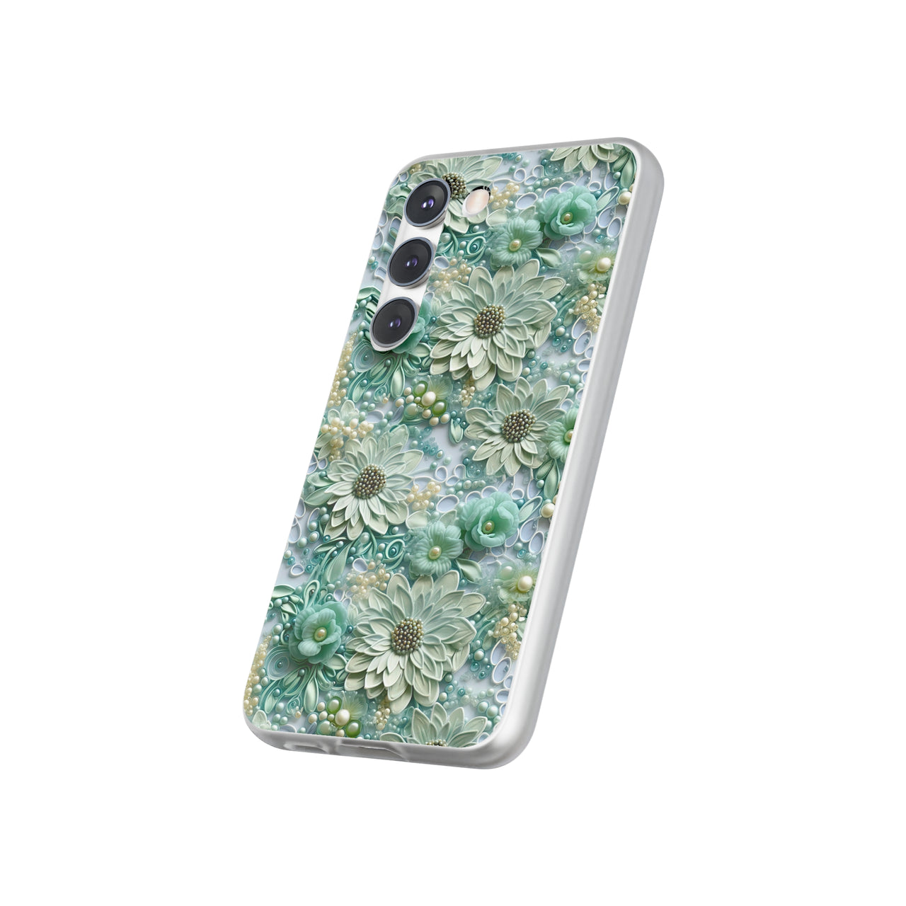 Teal Petals - Flexi Cases for Samsung Galaxy S23, Samsung Galaxy S23 Plus, and Samsung Galaxy S23 Ultra