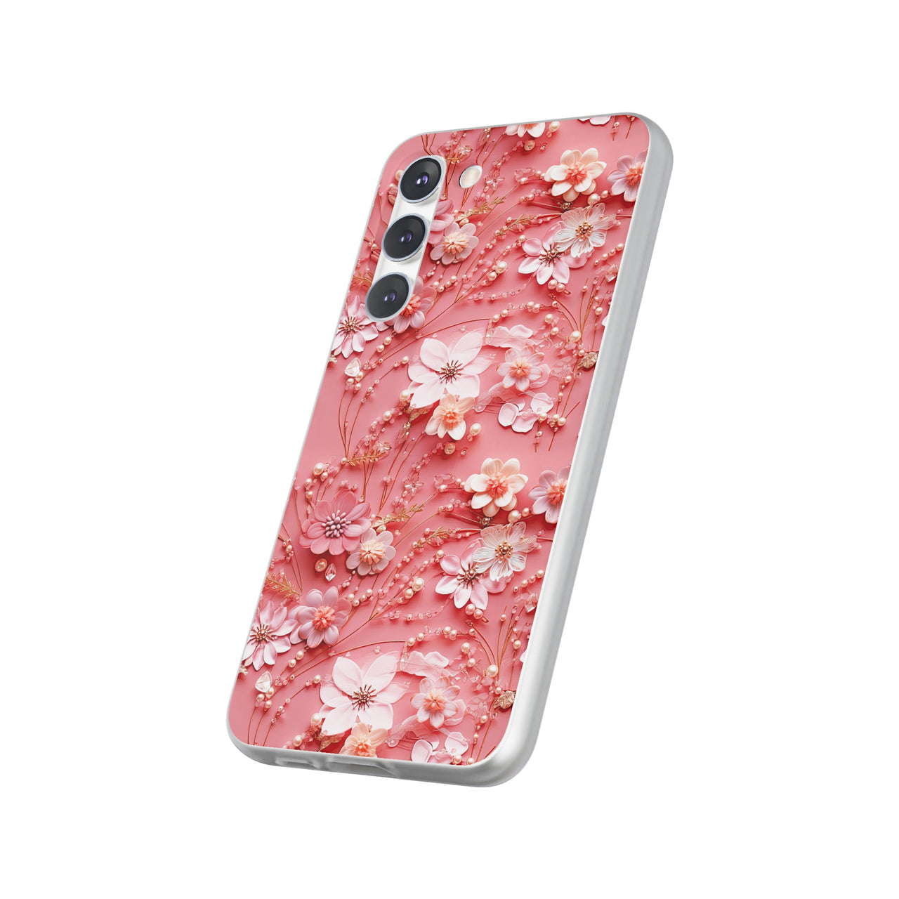 Floral Champagne Toast - Flexi Cases for Samsung Galaxy S23, Samsung Galaxy S23 Plus, and Samsung Galaxy S23 Ultra