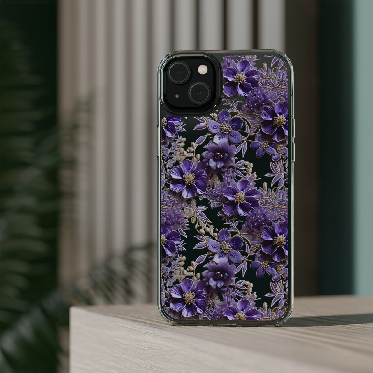 *Clear Case* Violet Meadow - iPhone 14, iPhone 14 Pro, iPhone 14 Plus, iPhone 14 Pro Max - Supports Wireless Charging