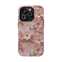 Thumbnail for Gold-Kissed Flowers on Pink Lace - MagSafe Tough Case for iPhone 15, iPhone 15 Pro, iPhone 15 Plus, & iPhone 15 Pro Max