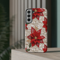 Thumbnail for Christmas Poinsettia Impact-Resistant Cases for Samsung Galaxy S22, Samsung Galaxy S22 Plus, and Samsung Galaxy S22 Ultra. Supports Wireless Charging.