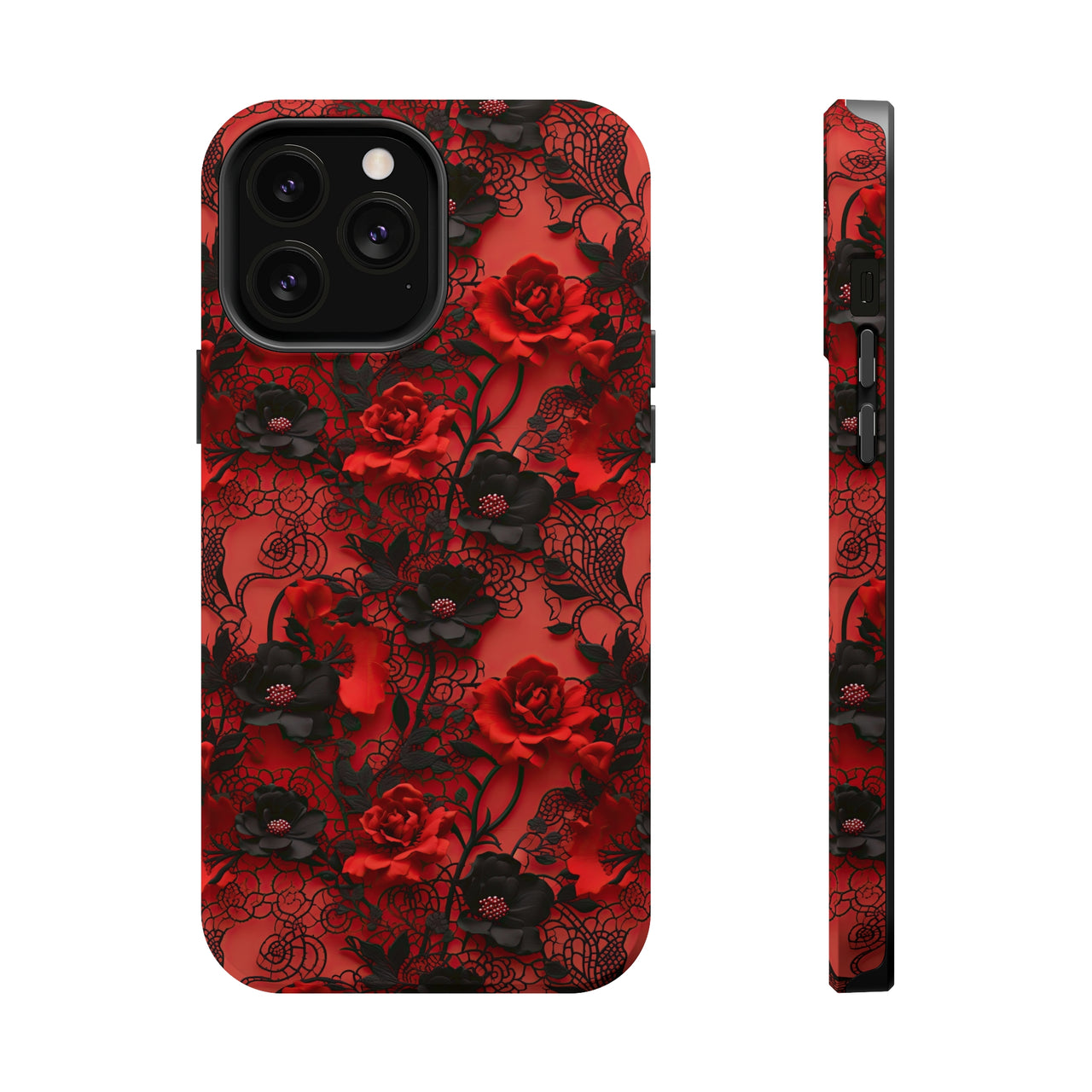 Gothic Rose MagSafe Tough Cases for iPhone 13, iPhone 13 Mini, iPhone 13 Pro, and iPhone 13 Pro Max.