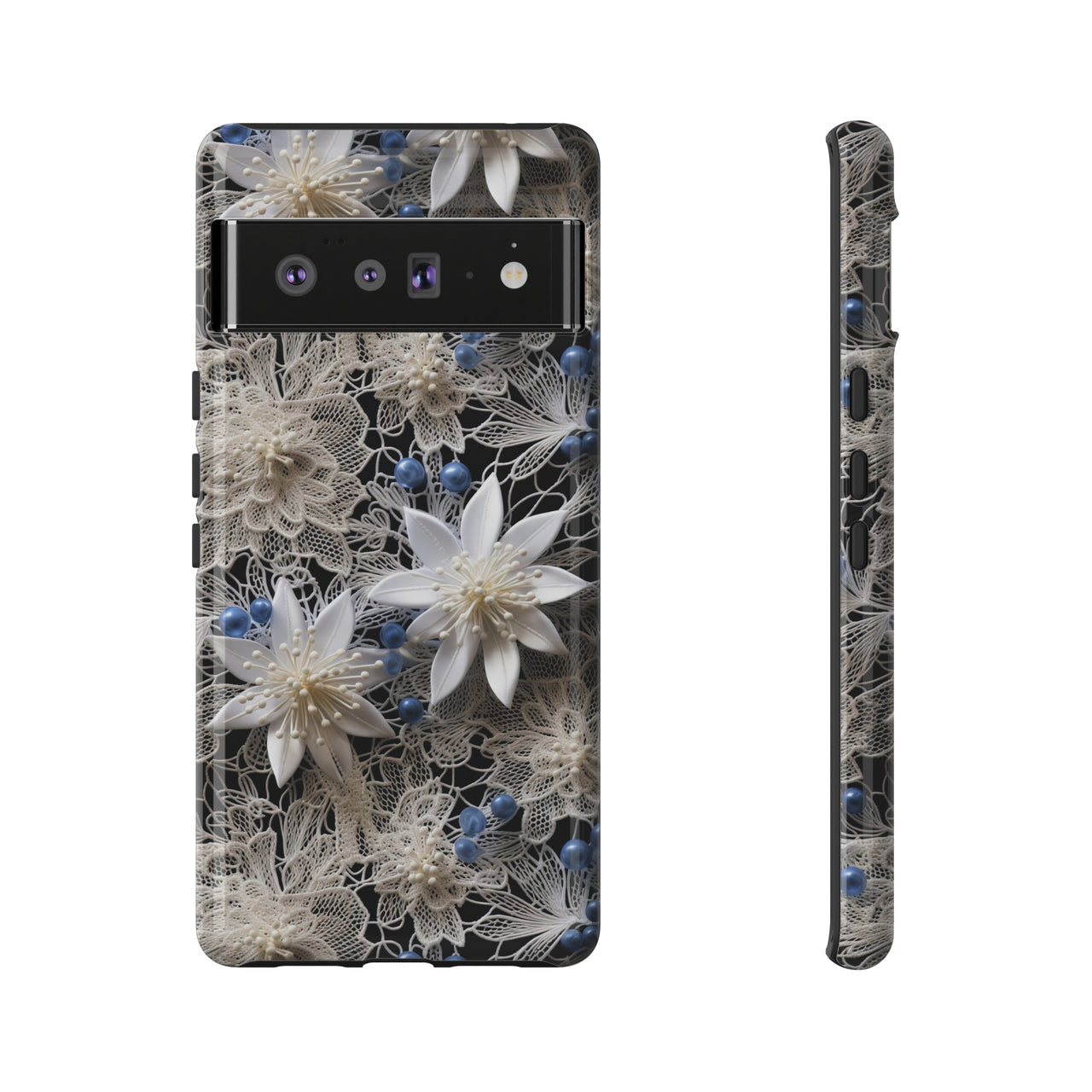 Vintage Lace and Clematis Tough Cases for Google Pixel 6 and Google Pixel 6 Pro