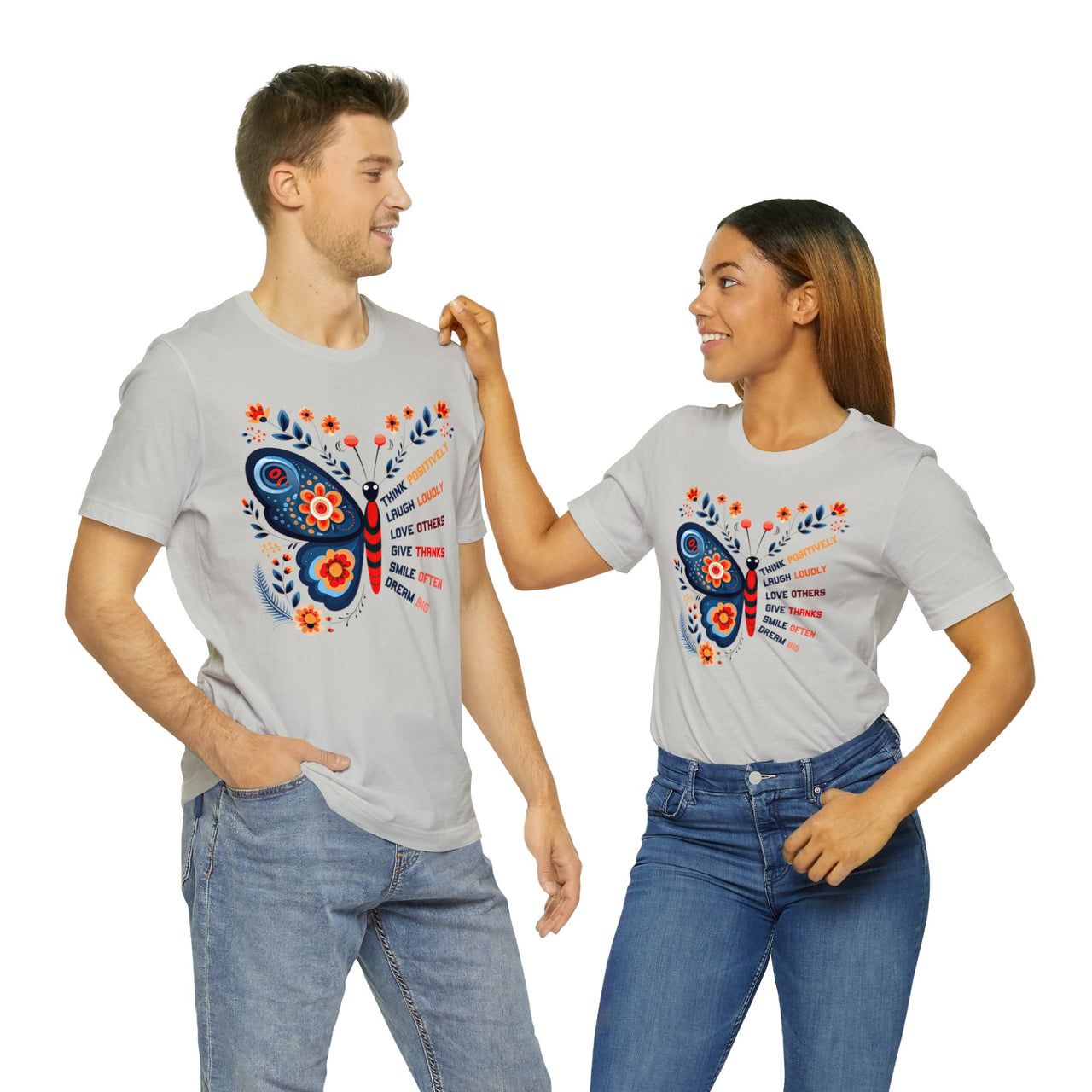 Think Positively - Unisex Jersey Short Sleeve T-Shirt