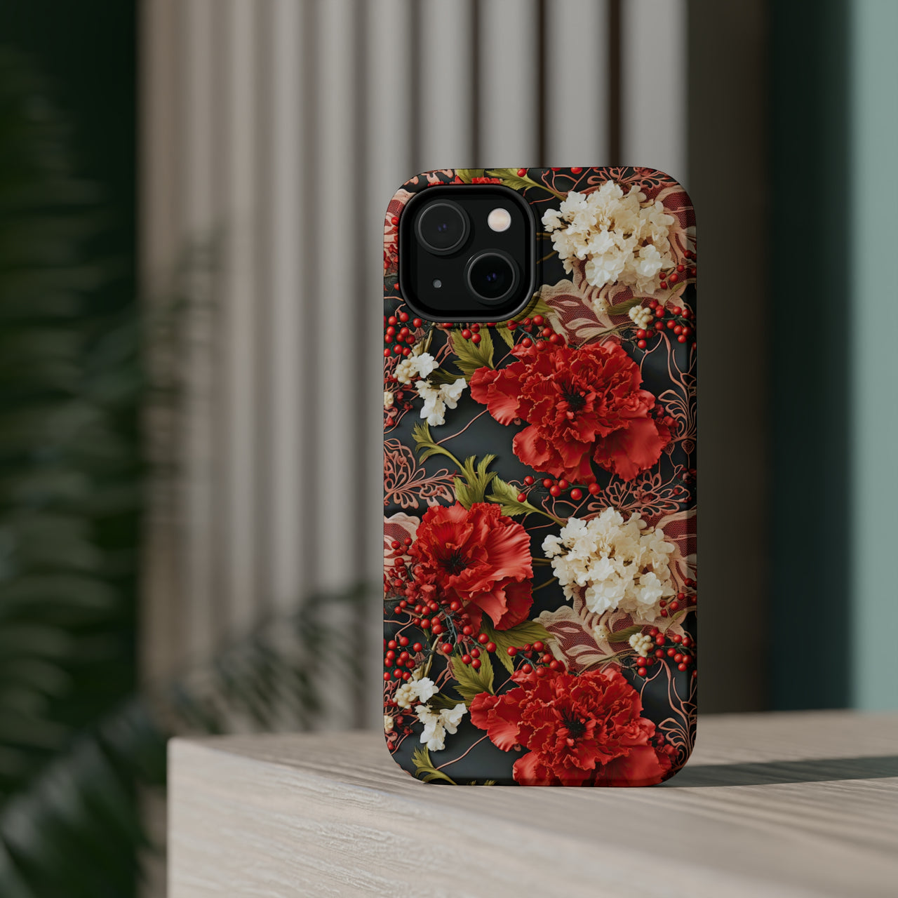 Carnation for January Birthday - MagSafe Tough Case for iPhone 14, iPhone 14 Pro, iPhone 14 Plus, and iPhone 14 Pro Max