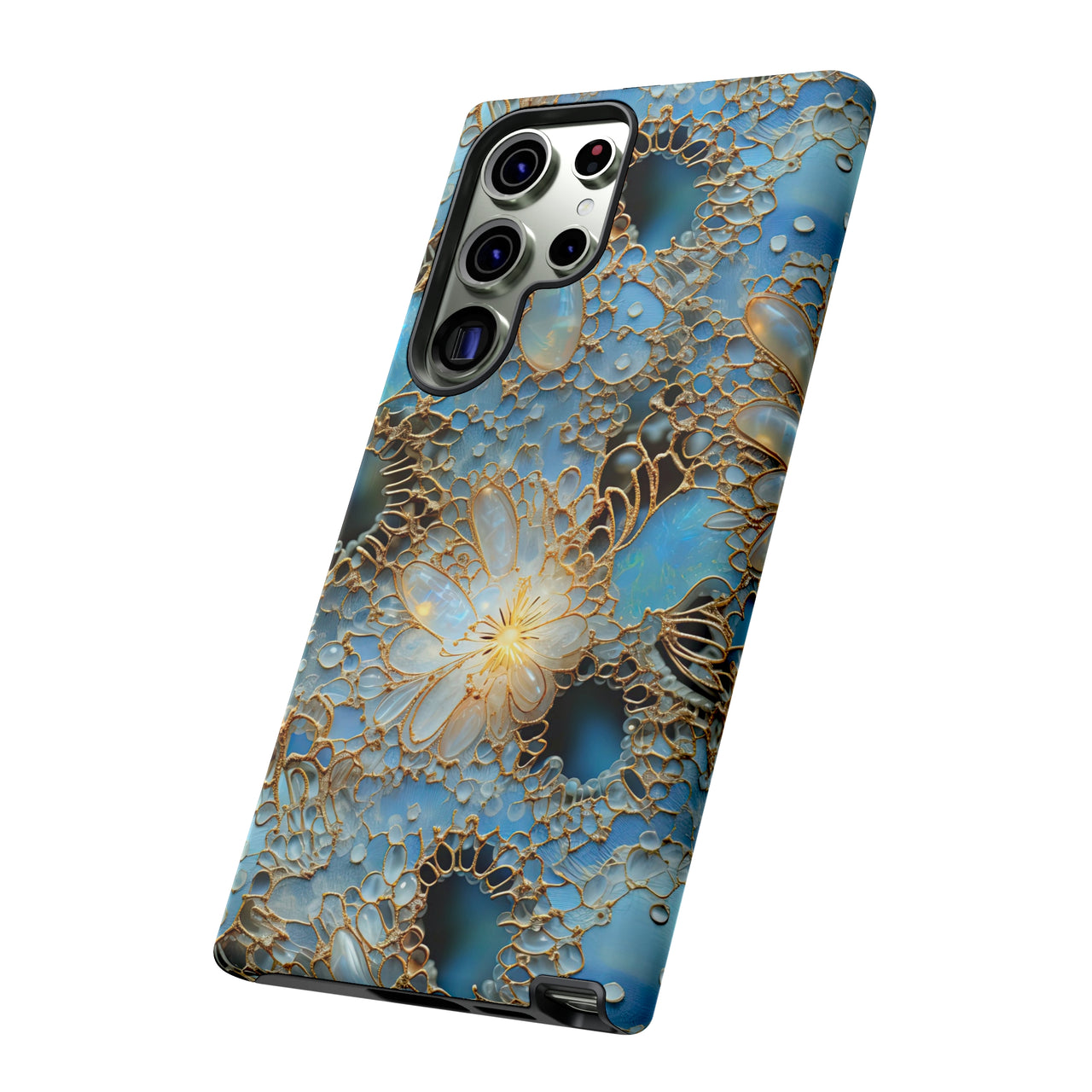 Gemstones and Gold Lace Tough Cases for Samsung Galaxy S23, Samsung Galaxy S23 Plus, and Samsung Galaxy S23 Ultra