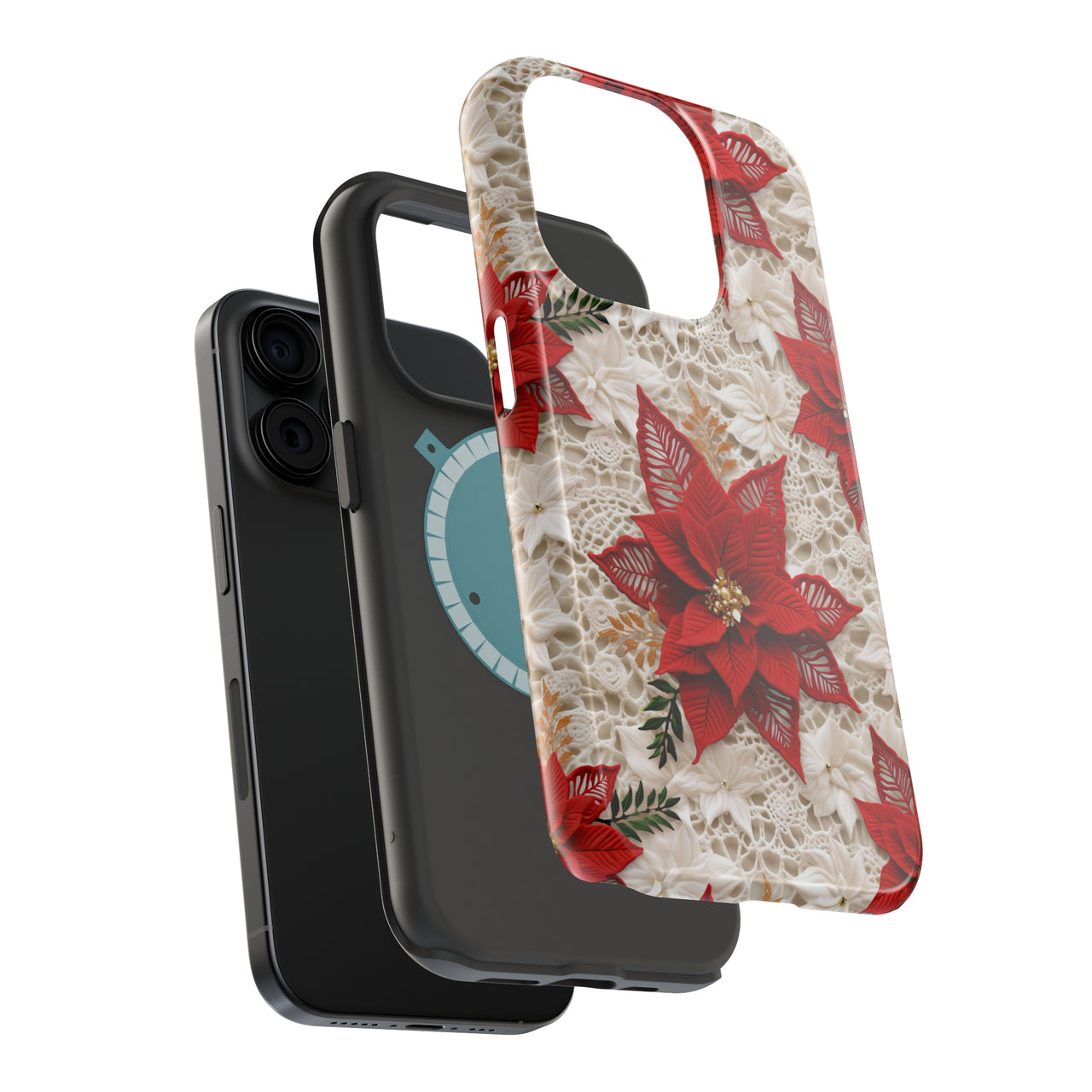 Christmas Poinsettia - MagSafe Tough Case for iPhone 15, iPhone 15 Pro, iPhone 15 Plus, & iPhone 15 Pro Max