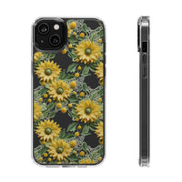 Thumbnail for *Clear Case* Whimsical Sunflowers - iPhone 14, iPhone 14 Pro, iPhone 14 Plus, iPhone 14 Pro Max - Supports Wireless Charging