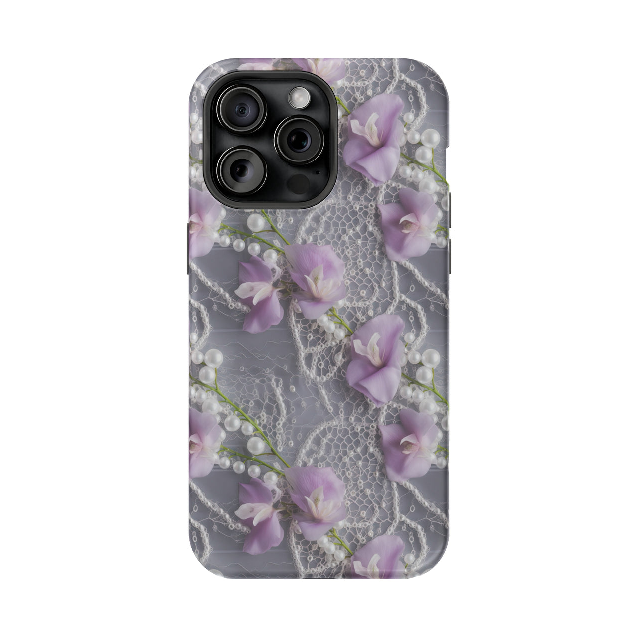 Purple Sweet Pea - MagSafe Tough Case for iPhone 15, iPhone 15 Pro, iPhone 15 Plus, & iPhone 15 Pro Max