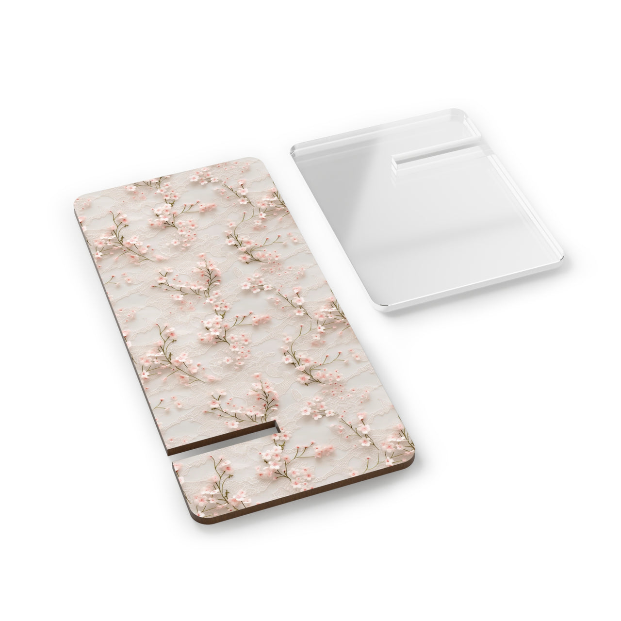 Cherry Blossom and White Lace Mobile Display Stand for Smartphones