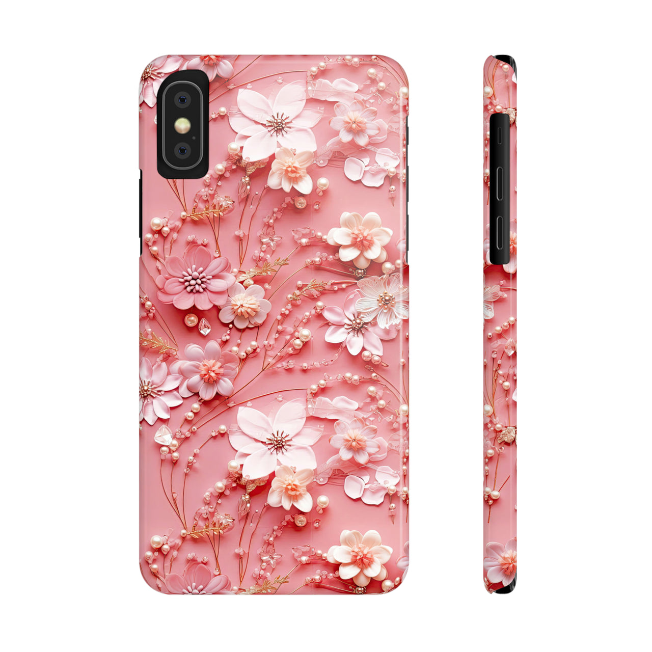 Floral Champagne Toast - Slim Phone Cases for iPhone X, iPhone XR, iPhone XS, and iPhone XS MAX