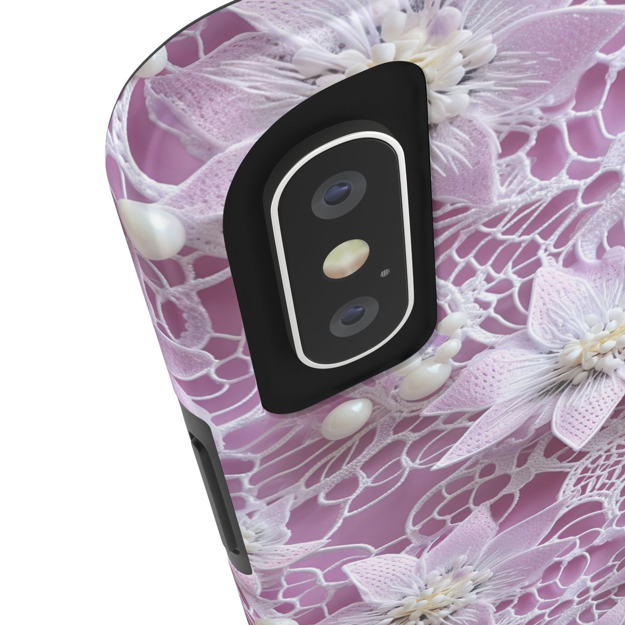 Coquette Clematis Tough Phone Cases for iPhone X, iPhone XR, iPhone XS, and iPhone XS MAX. Supports Wireless Charging.