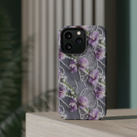 Thumbnail for Purple Sweet Pea MagSafe Tough Cases for iPhone 13, iPhone 13 Mini, iPhone 13 Pro, and iPhone 13 Pro Max.