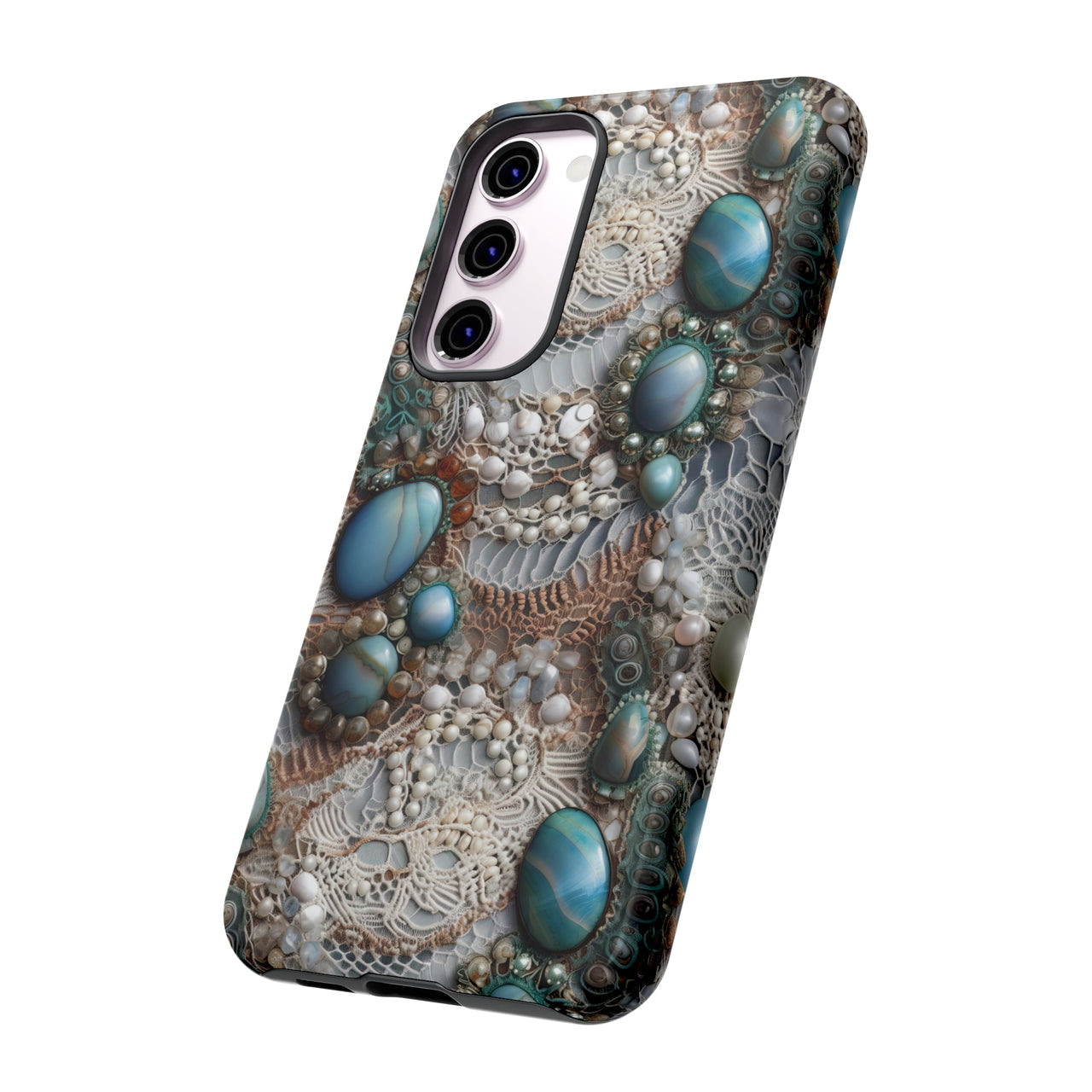 Boho Agate and Lace Tough Cases for Samsung Galaxy S23, Samsung Galaxy S23 Plus, and Samsung Galaxy S23 Ultra