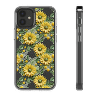 Thumbnail for *Clear Case* Whimsical Sunflowers - iPhone 12, iPhone 12 Mini, iPhone 12 Pro, iPhone 12 Pro Max - Supports Wireless Charging