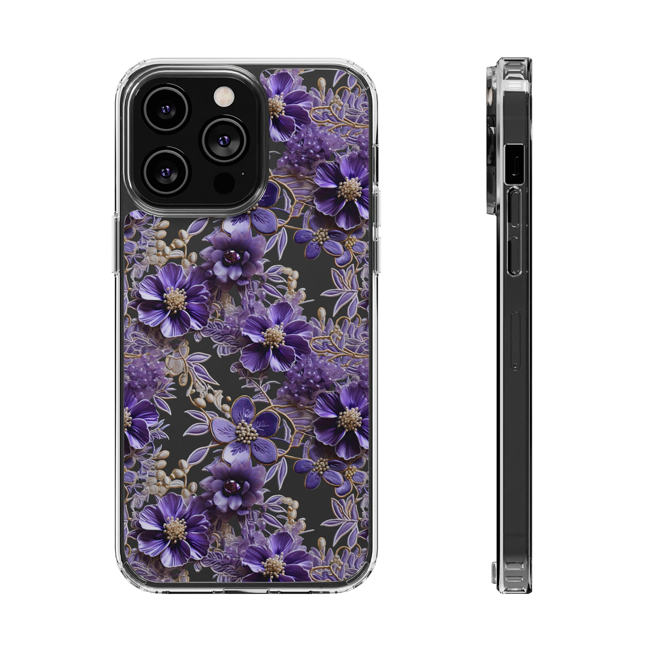 *Clear Case* Violet Meadow - iPhone 14, iPhone 14 Pro, iPhone 14 Plus, iPhone 14 Pro Max - Supports Wireless Charging