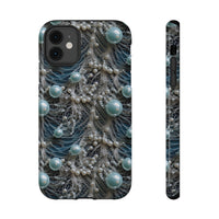 Thumbnail for Sea Foam Lace and Pearls Impact-Resistant Cases for iPhone 11, iPhone 11 Pro, and iPhone 11 Pro Max. Supports Wireless Charging.