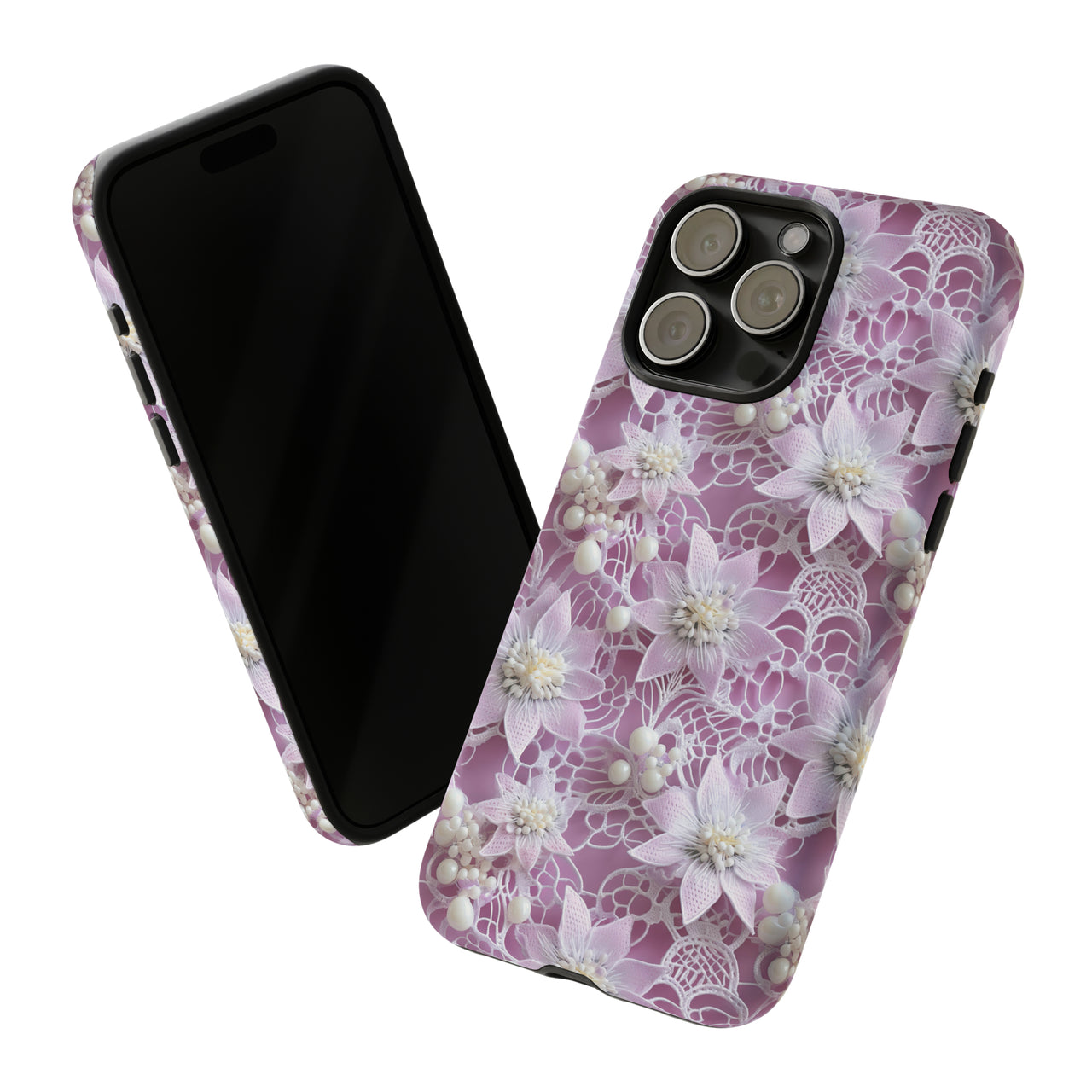 Pink Coquette Clematis Tough Case for iPhone 15, iPhone 15 Pro, iPhone 15 Plus, and iPhone 15 Pro Max