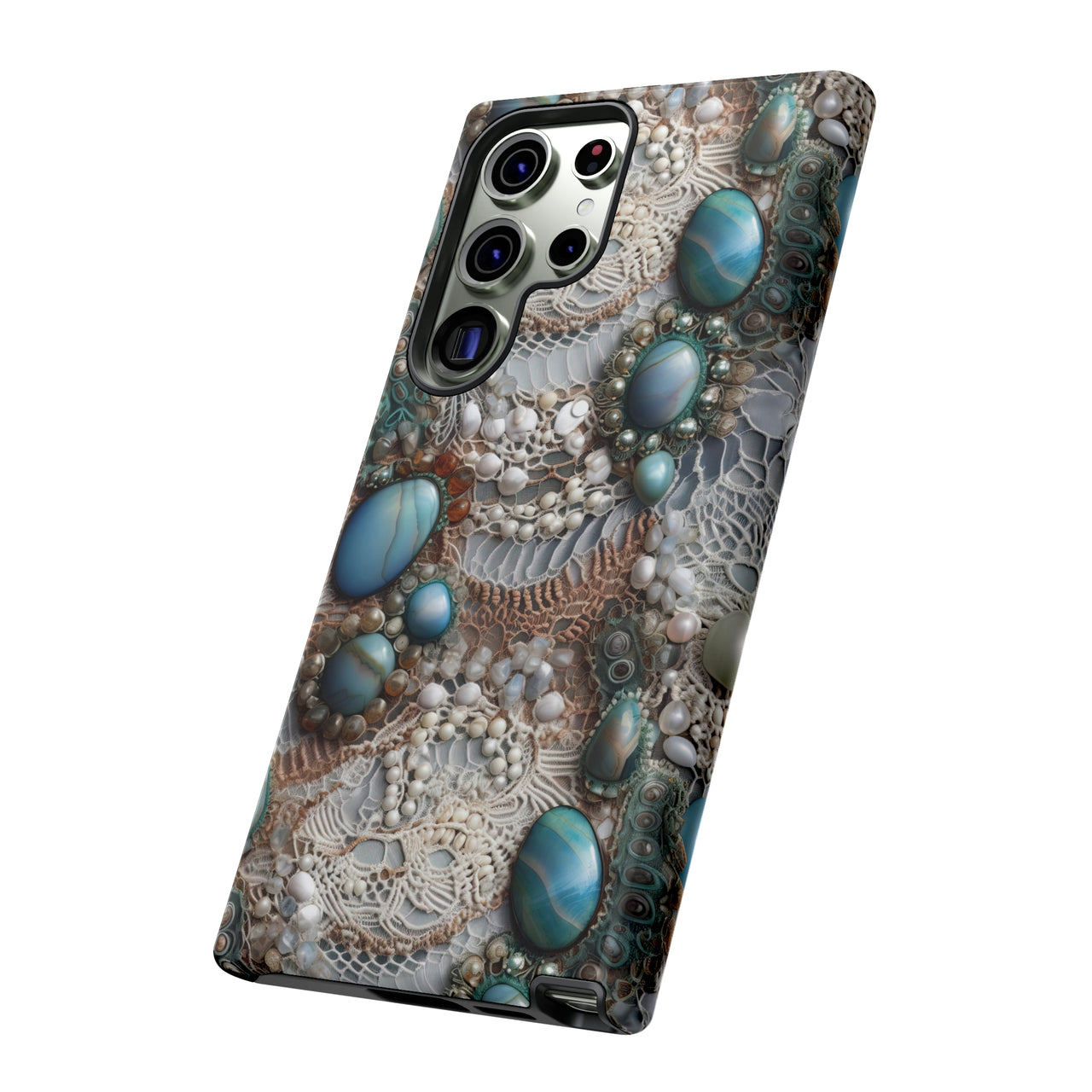 Boho Agate and Lace Tough Cases for Samsung Galaxy S23, Samsung Galaxy S23 Plus, and Samsung Galaxy S23 Ultra