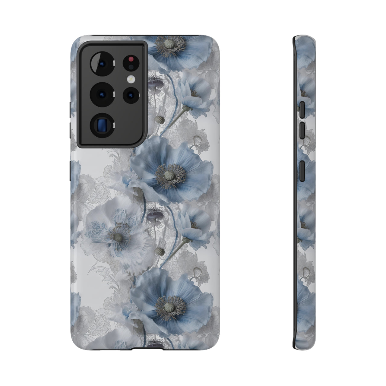 Himalayan Blue Poppy Impact-Resistant Cases for Samsung Galaxy S21, Samsung Galaxy S21 Plus, and Samsung Galaxy S21 Ultra. Supports Wireless Charging.