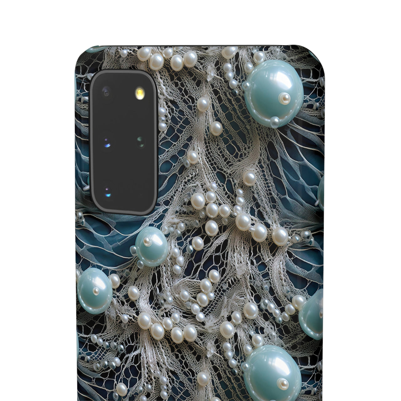 Sea Foam Lace and Pearls - Snap Case for Samsung Galaxy S20, Samsung Galaxy S20+, Samsung Galaxy S20 Ultra, & Samsung Galaxy S20 FE