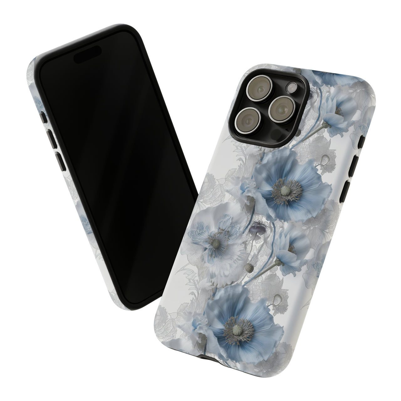 Himalayan Blue Poppy Tough Case for iPhone 15, iPhone 15 Pro, iPhone 15 Plus, and iPhone 15 Pro Max