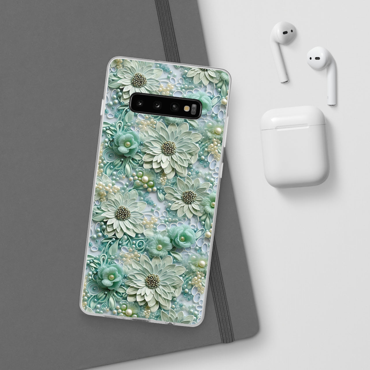 Teal Petals - Flexi Cases for Samsung Galaxy S10, Samsung Galaxy S10E, & Samsung Galaxy S10 Plus