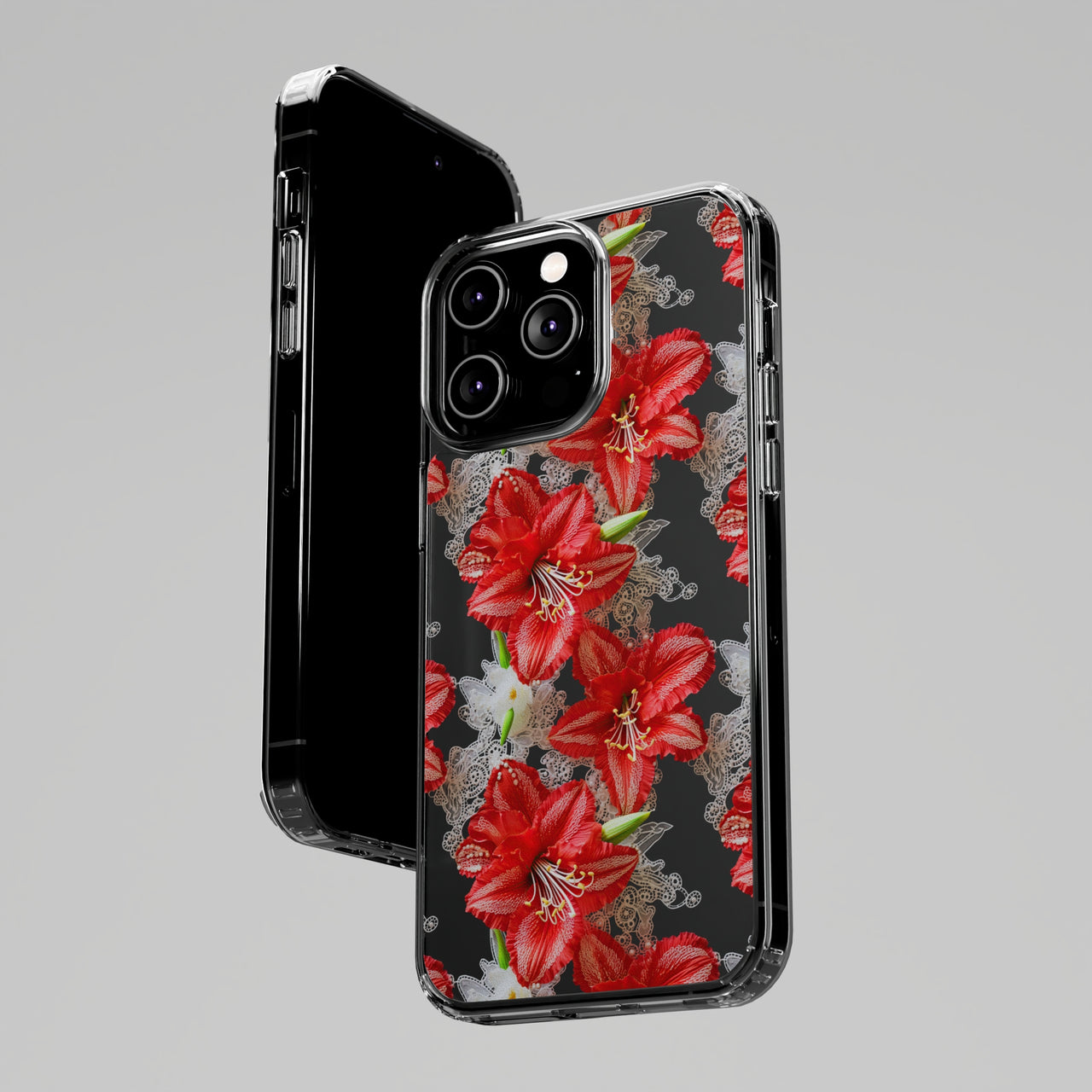 *Clear Case* Enchanting Amaryllis - iPhone 14, iPhone 14 Pro, iPhone 14 Plus, iPhone 14 Pro Max - Supports Wireless Charging