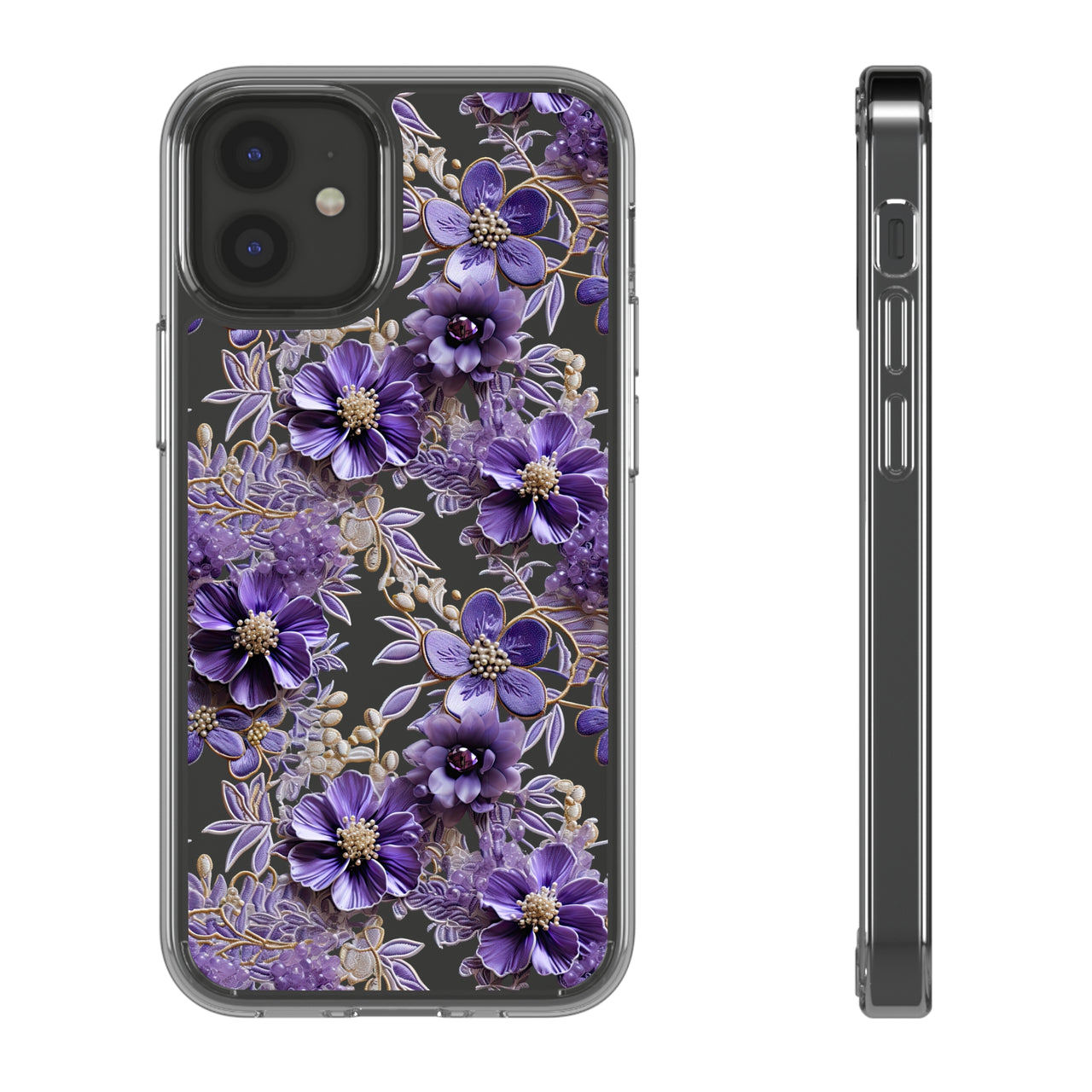 *Clear Case* Violet Meadow - iPhone 12, iPhone 12 Mini, iPhone 12 Pro, iPhone 12 Pro Max - Supports Wireless Charging