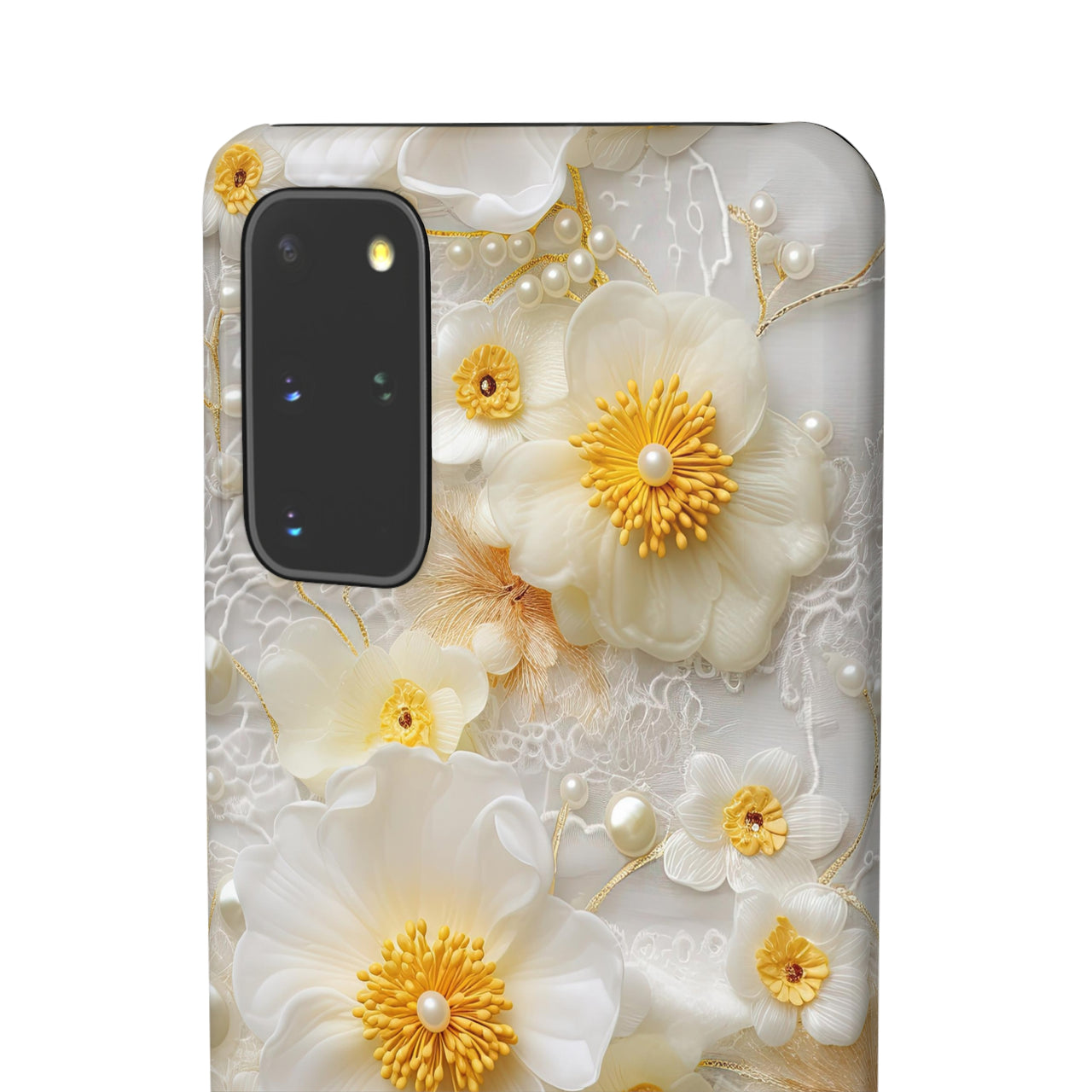 Yellow and White Floral - Snap Case for Samsung Galaxy S20, Samsung Galaxy S20+, Samsung Galaxy S20 Ultra, & Samsung Galaxy S20 FE