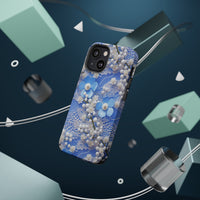 Thumbnail for Pearls and Lace on Baby Blue - MagSafe Tough Cases for iPhone 13, iPhone 13 Mini, iPhone 13 Pro, and iPhone 13 Pro Max.