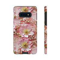 Thumbnail for Gold-Kissed Flowers on Pink Lace - Tough Case for Samsung Galaxy S10, Samsung Galaxy S10E, and Samsung Galaxy S10 Plus