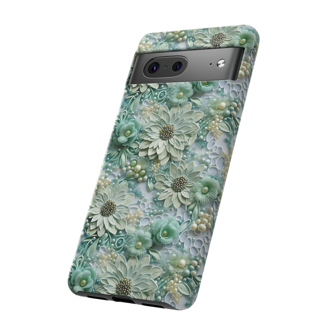 Teal Petals - Tough Case for Google Pixel 7