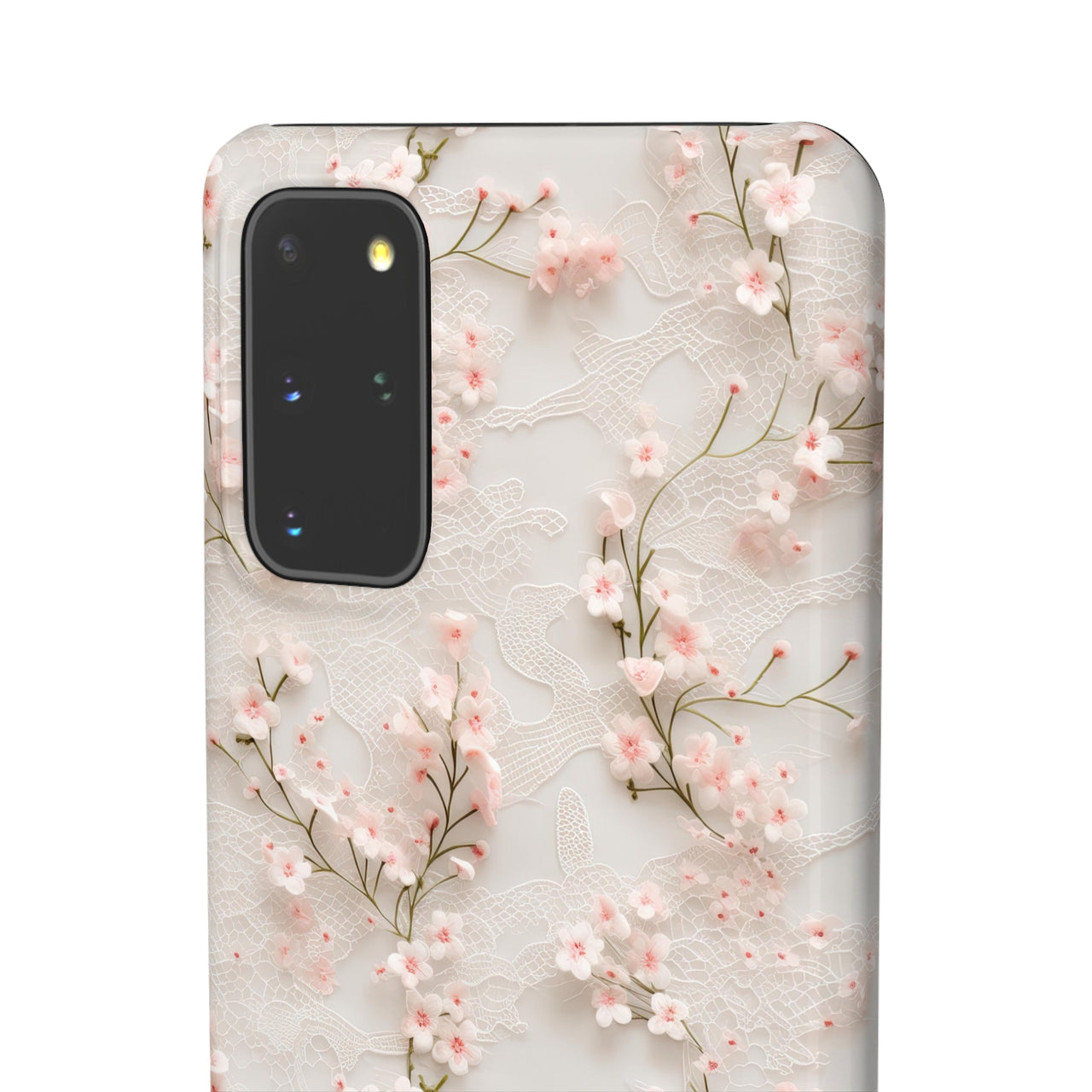 White Lace and Cherry Blossoms - Snap Case for Samsung Galaxy S20, Samsung Galaxy S20+, Samsung Galaxy S20 Ultra, & Samsung Galaxy S20 FE