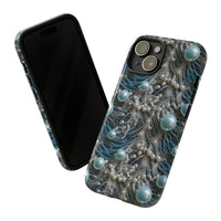 Thumbnail for Sea Foam Lace and Pearls Tough Case for iPhone 15, iPhone 15 Pro, iPhone 15 Plus, and iPhone 15 Pro Max