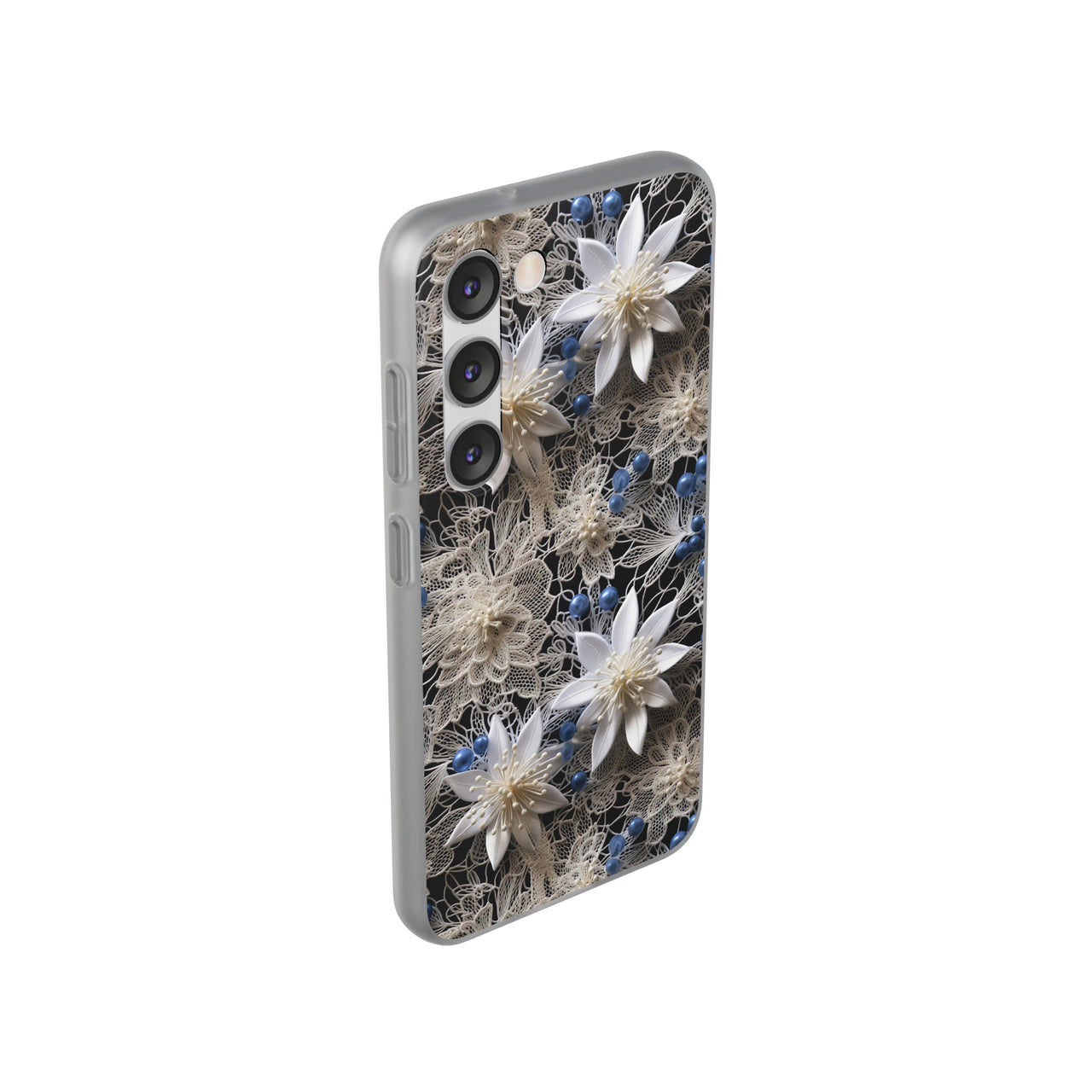 Vintage Lace and Clematis - Flexi Cases for Samsung Galaxy S23, Samsung Galaxy S23 Plus, and Samsung Galaxy S23 Ultra