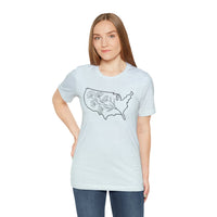 Thumbnail for Map of the USA - Unisex Light Cotton T-Shirt