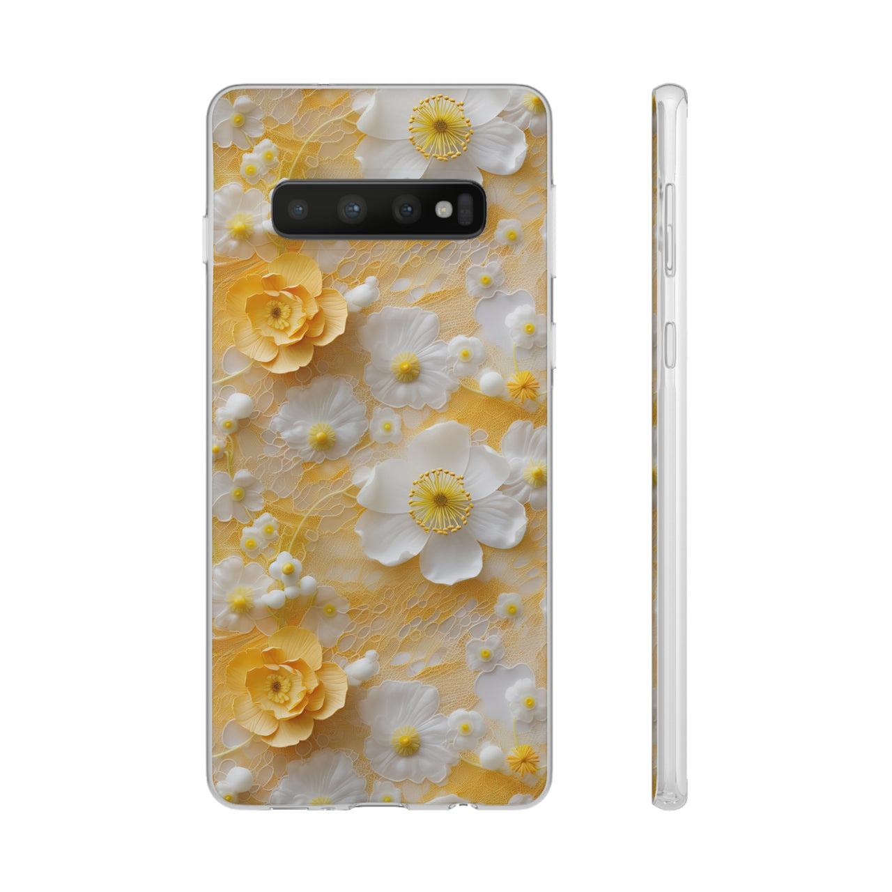 Yellow Floral - Flexi Cases for Samsung Galaxy S10, Samsung Galaxy S10E, & Samsung Galaxy S10 Plus