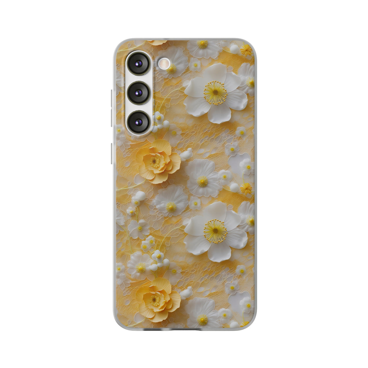 Yellow Floral - Flexi Cases for Samsung Galaxy S23, Samsung Galaxy S23 Plus, and Samsung Galaxy S23 Ultra