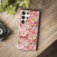 Thumbnail for Gold-Kissed Flowers on Pink Lace - Flexi Cases for Samsung Galaxy S23, Samsung Galaxy S23 Plus, & Samsung Galaxy S23 Ultra