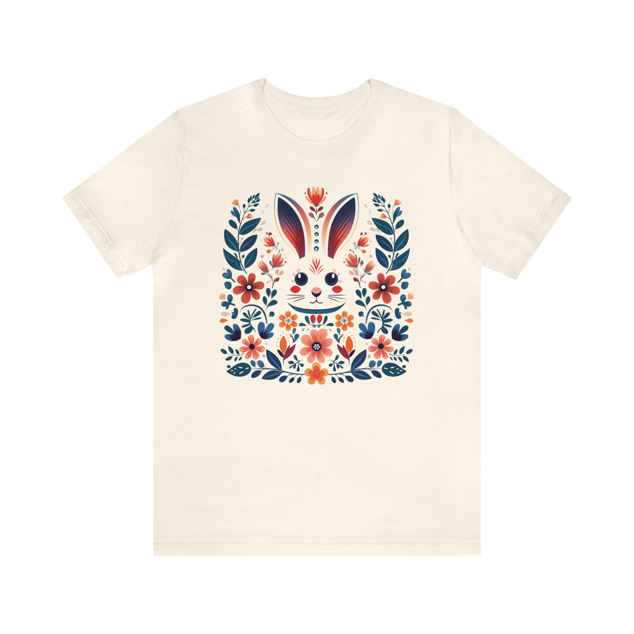 Folk Art Rabbit Unisex Jersey Short Sleeve Tee