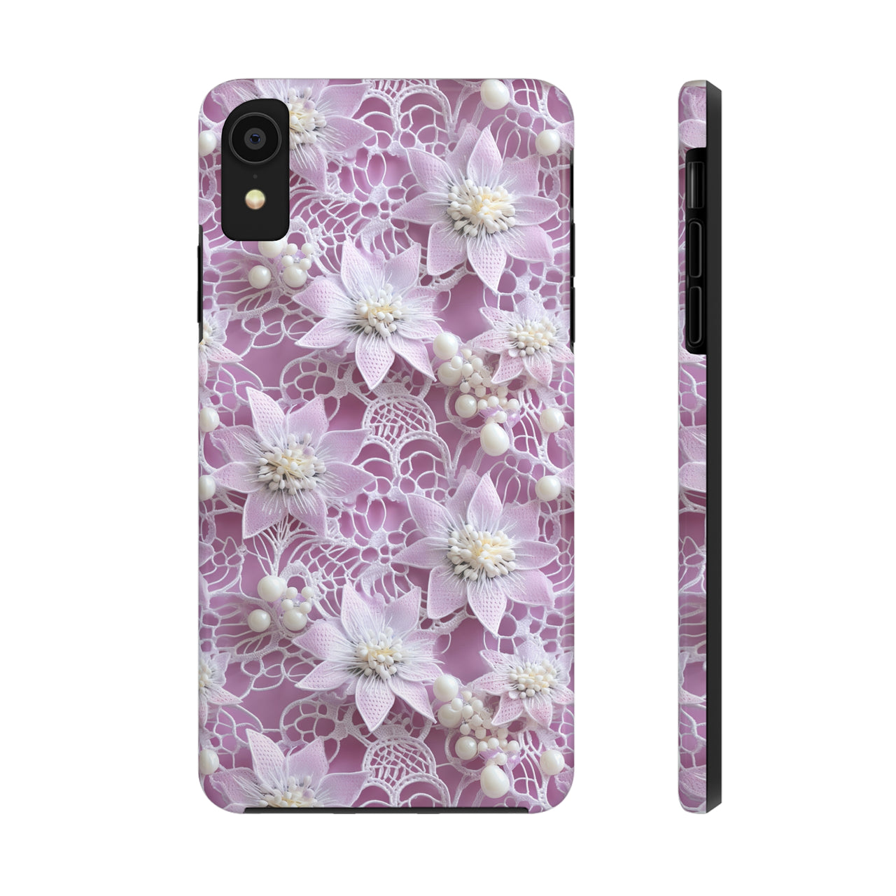 Coquette Clematis Tough Phone Cases for iPhone X, iPhone XR, iPhone XS, and iPhone XS MAX. Supports Wireless Charging.